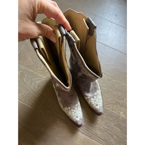 Corral Women's Brown Leather Cowboy Boots Vines Sz 9.5M - Picture 3 of 11